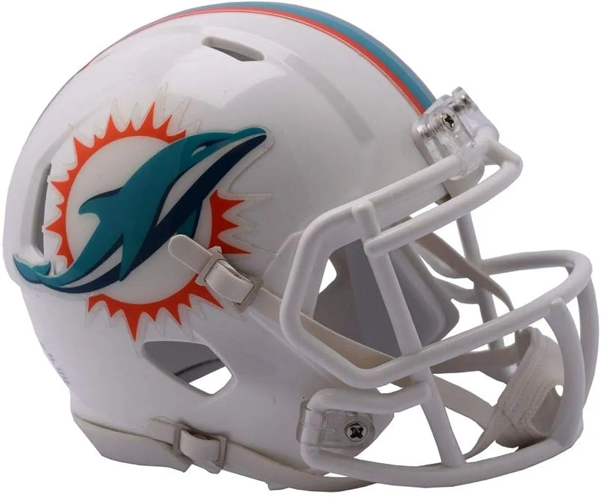 Miami Dolphins White Speed Riddell Football Mini Helmet Logo New in box