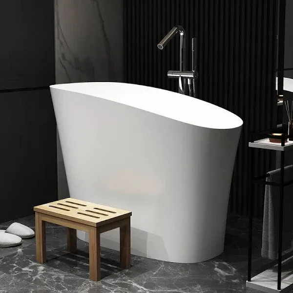 47" Modern Oblique Deep Freestanding Japanese Soaking Bathtub