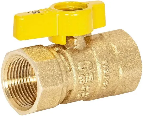 GRAINGER APPROVED 60011 Manual 2-Way Ball Valve,IPS,Bras<wbr/>s 499A74