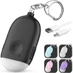 Rechargeable Self Defense Keychain Alarm 2 Pack – 130 dB Loud Emergency Personal Siren with LED Light – SOS Safety Alert Device Key Chain for Women, Kids, Elderly, and Joggers by WETEN (Black&White)