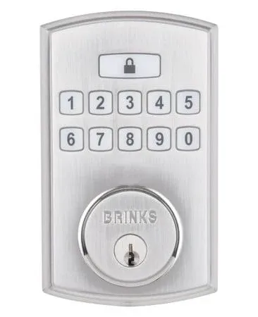 Brinks 4390-119 Touchscreen Deadbolt Lock in Satin Nickel Finish Brand New