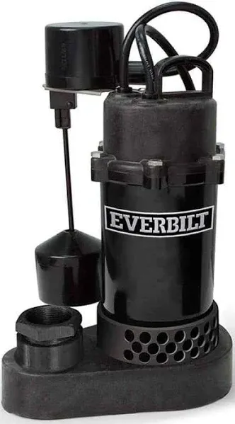 Everbilt Submersible Sump Pumps 8.66&#034;x10.63&#034; Aluminum Vertical Switch Plastic