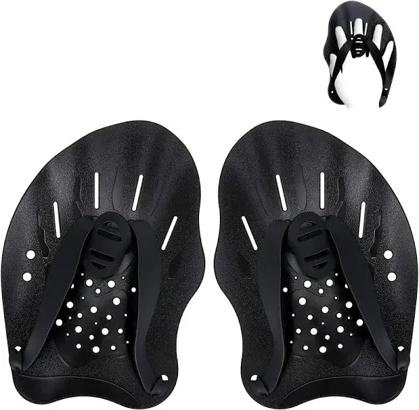 Contour Swim Paddles Hand, Swim Training Hand Paddles with Adjustable Straps, Swimming Hand Paddles for Women and Men