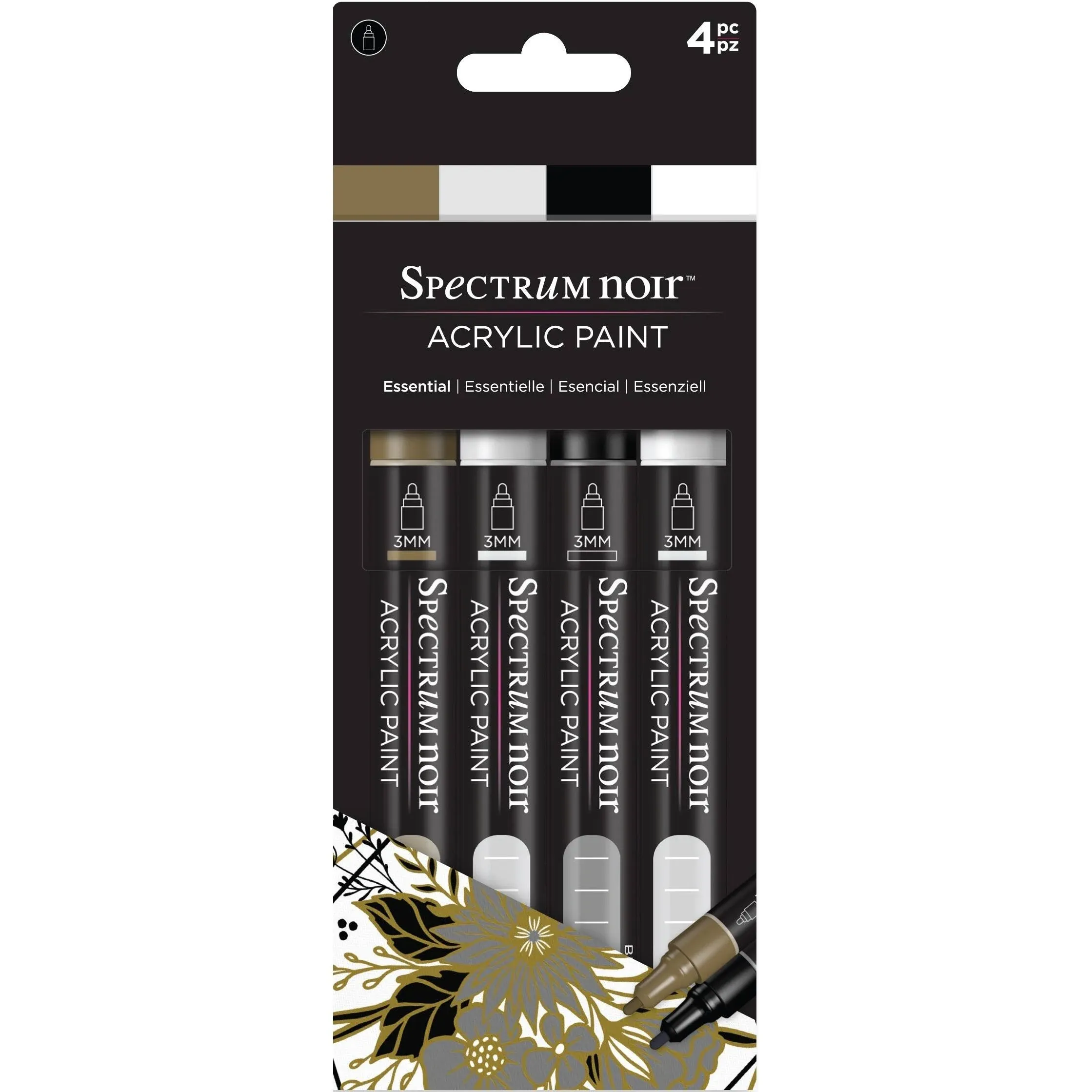 Spectrum Noir * Acrylic Paint Markers * Pack of 4 * Essential