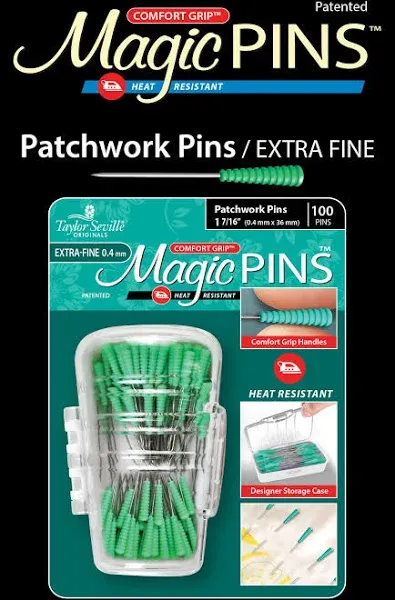 Magic Pins, Patchwork Extra Fine, 100 pins by Taylor Seville Originals