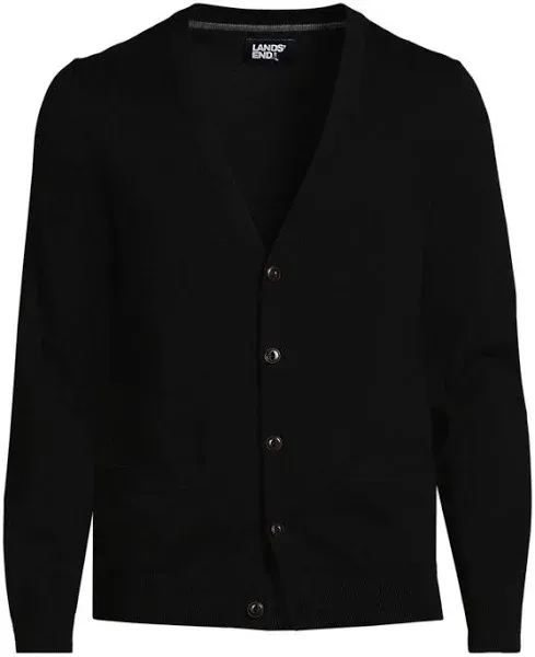 Lands' End Men's Fine Gauge Cotton Cardigan