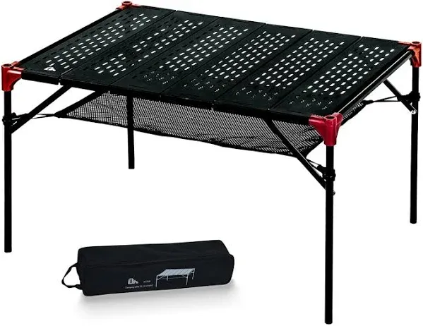 Iclimb Extendable Folding Table Large Tabletop Area Ultralight, Black - L