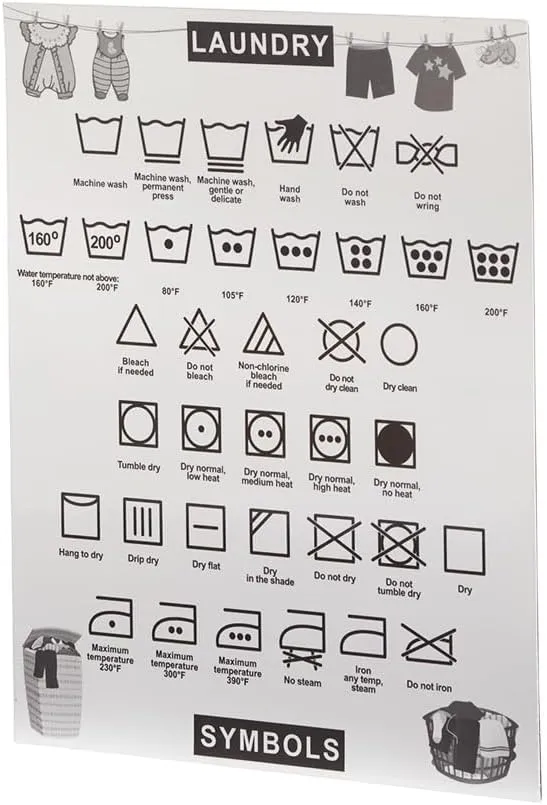 The Lakeside Collection Laundry Symbols Magnet Guide which clings firmly to your washer or dryer