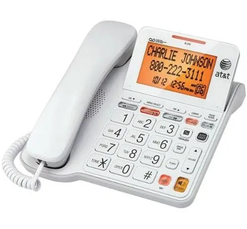 AT&T CL4940 CORDED PHONE WITH ANSWERING SYSTEM & LARGE TILT DISPLAY, Model#: CL4940