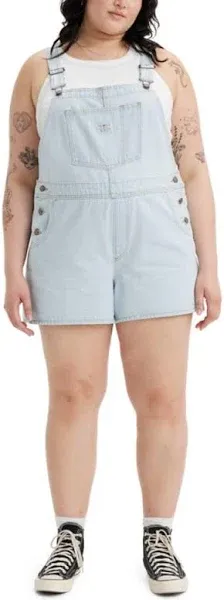 Levi&#x27;s Plus Size Shortalls Light Wash Short Fused