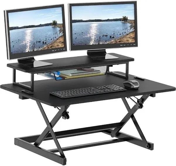 36-Inch Height Adjustable Standing Desk Converter - Sit to Stand Workstation