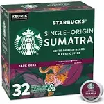 Starbucks Sumatra Dark Roast K-Cup Coffee Pods 32 Count