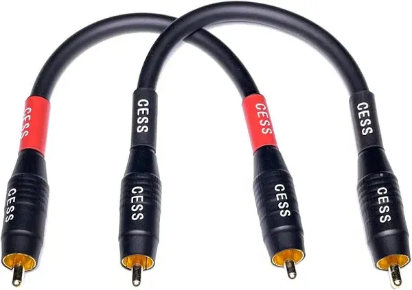 Cess-075-6I Heavy Duty Waterproof RCA Cable, Phono Male to Male (6 In)