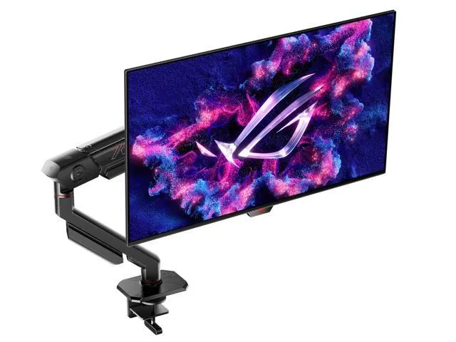 ASUS ROG Ergo Monitor Arm (AAS01) - Monitor Mount with Cable Management, Ergonomic, Pivot, Swivel, Height Fully Adjustable, Clean Desk Setup, up to 39 inches*, 23lbs*, VESA 100x100, Mechanical Spring