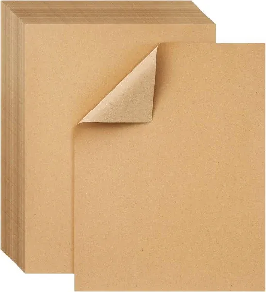 200 Pack Brown Craft Paper for DIY Projects, Classroom, Letter Size Kraft Paper Material Sheets, 130gsm (8.5 x 11 in)