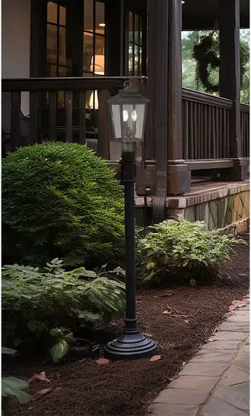 Irvington Manor 3-Light Post Light in Chelsea Bronze by Minka Lavery at Destination Lighting