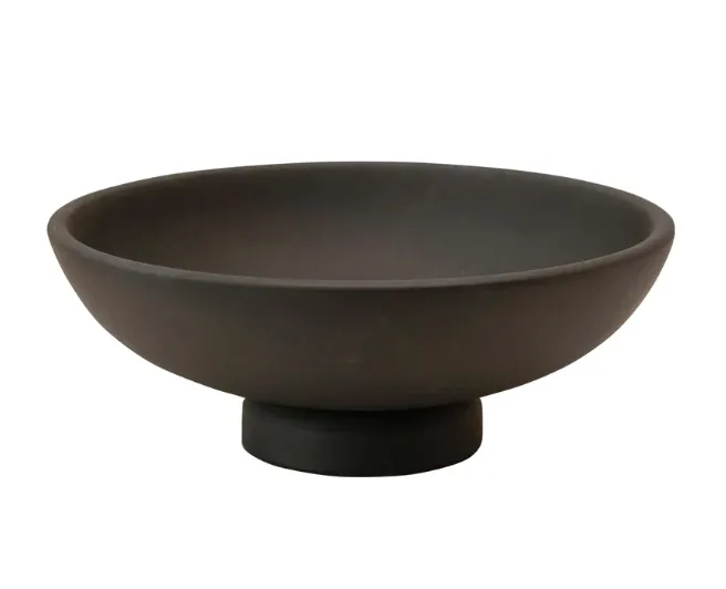 Black Mango Wood Footed Bowl