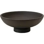 Bloomingville Mango Wood Footed, Black Bowl, Brown