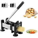 French Fry Cutter Potato Cutter Slicer Stainless Steel with 2 Interchangeabl<wbr/>e