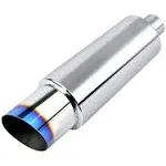 2&#034; Inlet 3&#034; Outlet Non Burnt Exhaust Tip Burnt Muffler Universal 14.8&#034; Length US