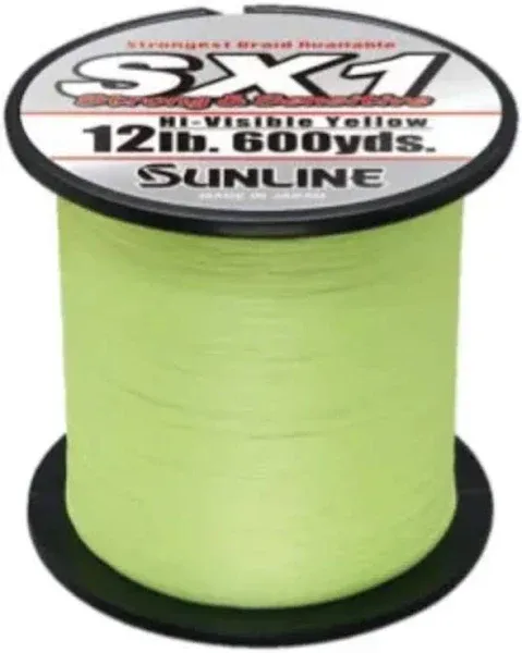 Sunline 63041818 SX1 Hi-Visible Yellow 12 lb Fishing Line, Hi-Visible Yellow, 600 yd