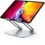 UGREEN Tablet Stand Holder for Desk Dual Rod Support Aluminum Tablet Holder Adjustable Multi-Angle Home Office Accessories Compatible with 2024 iPad Pro 13 12.9 11, iPad Air 11 13 Mini 6 5 Silver