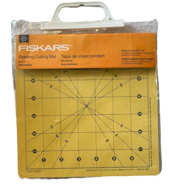 Fiskars Rotating Cutting Mat - 14&#034; x 14&#034; Grid to Cut Fabric Squares Easily