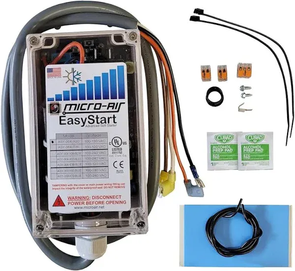 Micro-Air Easystart 364, Marine Air Conditioner Soft Start for RV Air Conditioner Compressor Unit, Travel Trailer Accessories + FREE Easy Installation Start Kit & Connector Parts Included