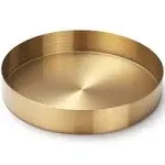 Thenshop 3 Pieces Round Serving Tray Stainless Steel Round Coffee Table Tray Circle Decorative Tray Decorative Vanity Tray Jewelry Makeup Organizer for Bathroom Candle Perfume (Gold,12 Inch)