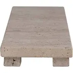 Creative Co-Op Scandinavian Travertine Footed Charcuterie Board, Beige