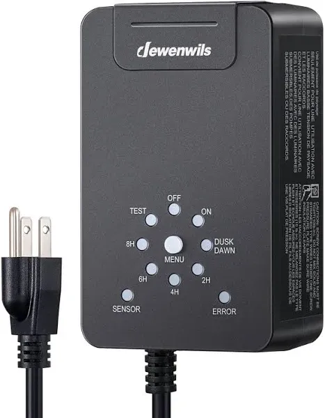 DEWENWILS 60W Low Voltage Transformer with Remote Control, 120V AC to 12V DC, Dusk to Dawn Sensor & Timer, Weatherproof Low Voltage Landscape Transformer for Spotlights, Garden Lights, Pathway Lights