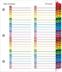 Tops OneStep Printable Table of Contents and Dividers, 52-Tab, Multi-c