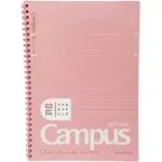 KOKUYO Campus Soft Ring Notebook, Semi-B5, B 6mm Dot Ruled, 34 Lines, 40 Sheets, Pink, Japan Import (SU-S111BT-P)