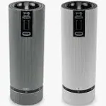 PEUGEOT - Duo Rechargeable Electric Pepper Mill + Salt Mill, Line u'Select 15 cm - Peppercorns + Rock Salt Included - 6 Pre-set Grind Settings - Aluminum - Matte Black Finish