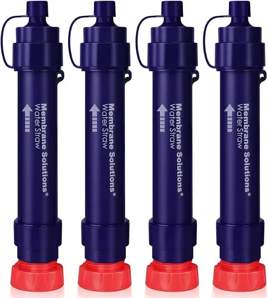 Membrane Solutions Water Filter Straw WS02 Detachable 4-Stage 0.1-Micron Portable Water Filter Camping