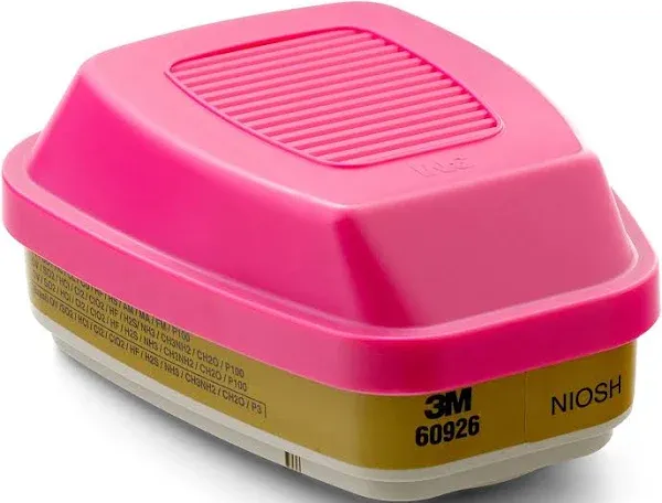 3M Multi Gas/Vapor Cartridge/Filter 60926, Pink/Yellow