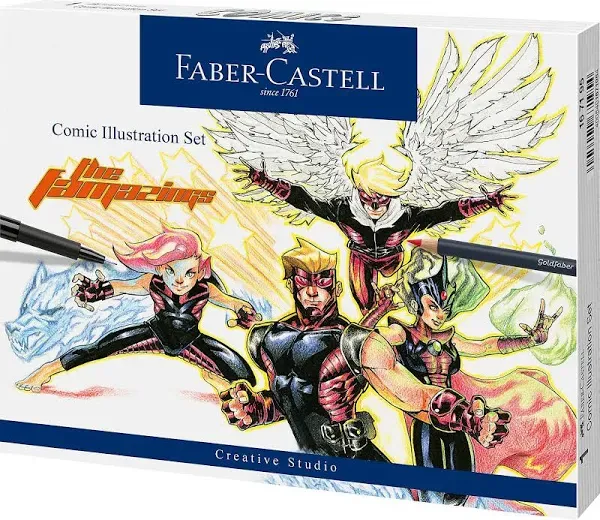 Brand New Faber-Castell Comic Illustration Set  Superhero Comic Book Drawing