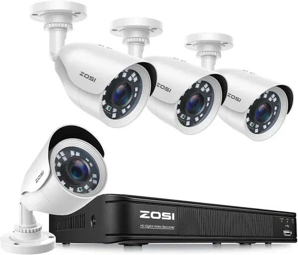 Zosi H.265+ Full 1080P Home Security Camera System Outdoor Indoor,, No Hdd