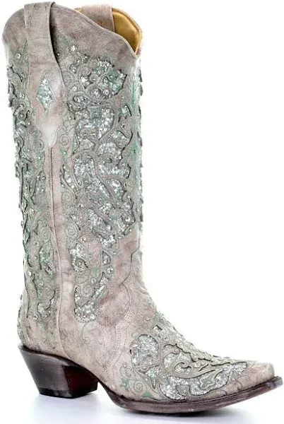 Corral Ladies Glitter Inlay & Crystals Boots