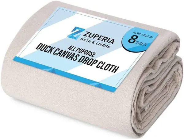 Canvas Drop Cloth for Painting (Size 4 x 50 Feet - Pack of 1) - Pure Cotton Painters Drop Cloth for Painting, Furniture & Floor Protection - All Purpose Thick Canvas tarp with Double Stitched Edges