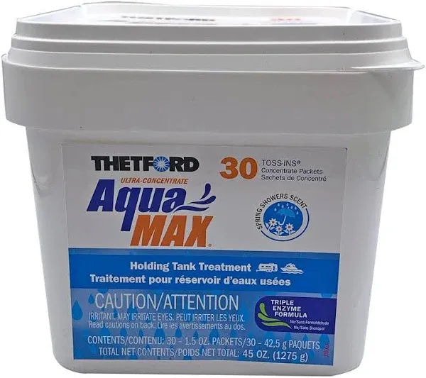 Thetford Aqua Max RV Marine Holding Tank Treatment 30 Toss-Ins 45 oz New