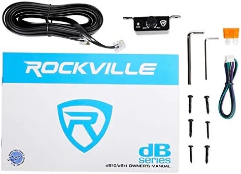 Rockville DK58 PACKAGE Dual 8" 1600w Loaded K5 Car Subwoofer Enclosure+DB11 Amp, Black