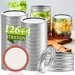 Canning Lids 130PCS Mason Jar Lids Wide Mouth Canning Lids Anti-Rust and Reusabl