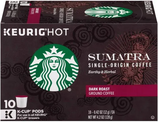 Starbucks Sumatra Dark Roast K-Cup Coffee