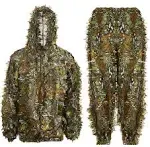 Ghillie Suit, Kids Adult 3D Leafy Camouflage Clothing, Ghillie Suit for Men, Camo Suit for Turkey Hunting, Hunting Suit for Outdoor Game and Hallowee