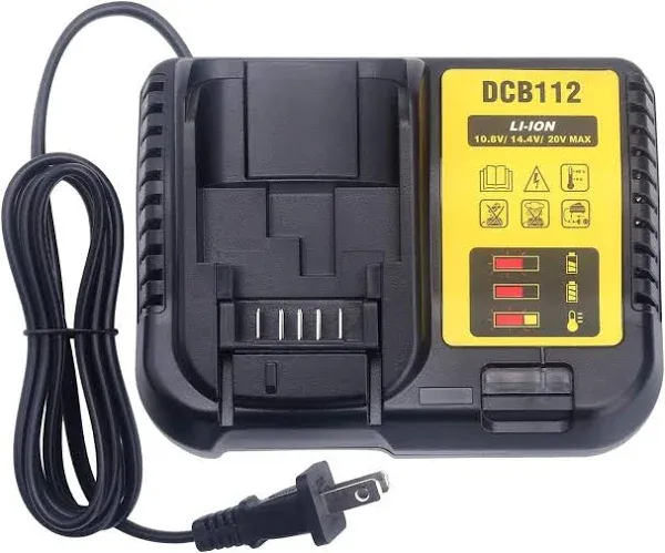 QBmel DCB112 Rapid Charger for DeWalt 12V-20V Max Lithium Battery Charger