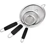 Fine Mesh Strainers Stainless Steel Insulated Handle Kitchen Gadgets Tools 3 Pcs