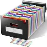 ABC Life 26 Pockets Accordian File Organizer/Expanding File Folder A4 Letter Size Expandable Filling Box/Plastic Accordion Document Paper Coupon Bill