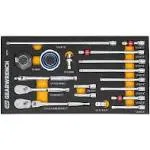 GEARWRENCH 18 Piece 1/4&#034; 90T Ratchet &amp; Drive Tool Set with EVA Foam Tray - 86...