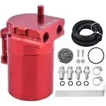 Universal Oil Catch Can Kit Aluminum Baffled Reservoir with 3/8&#034; Fuel Line